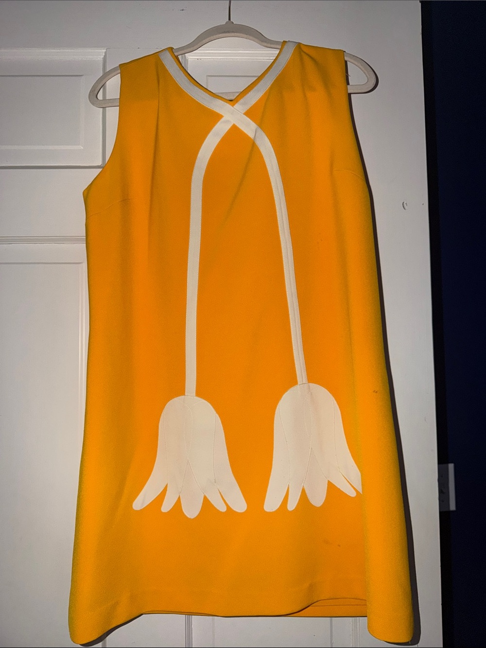 Victoria Beckham for Target Yellow Sleeveless Dress with White Floral Appliqué